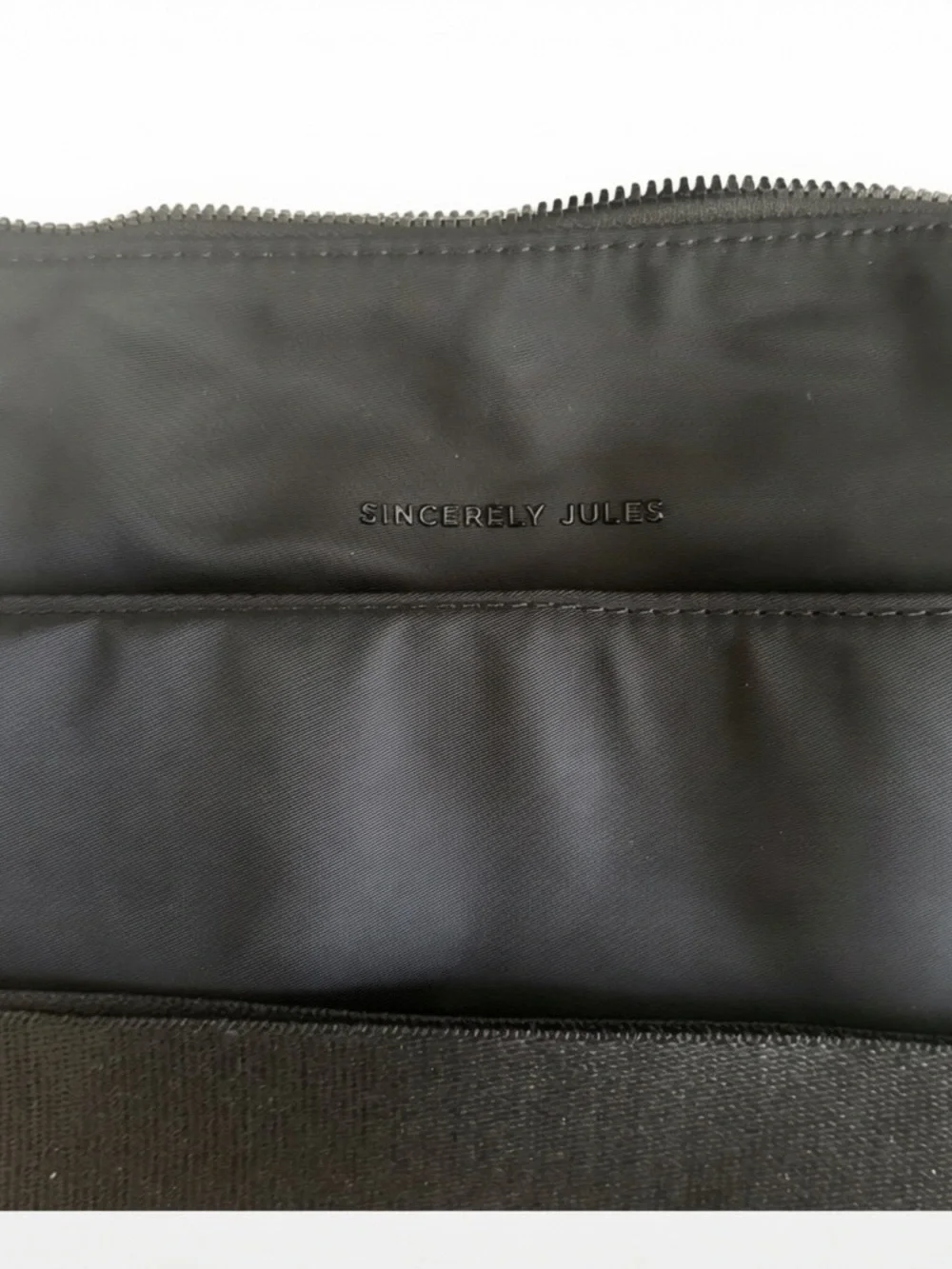 Sincerely Jules Black Nylon Crossbody Bag Removable Webbing Strap Minimalist